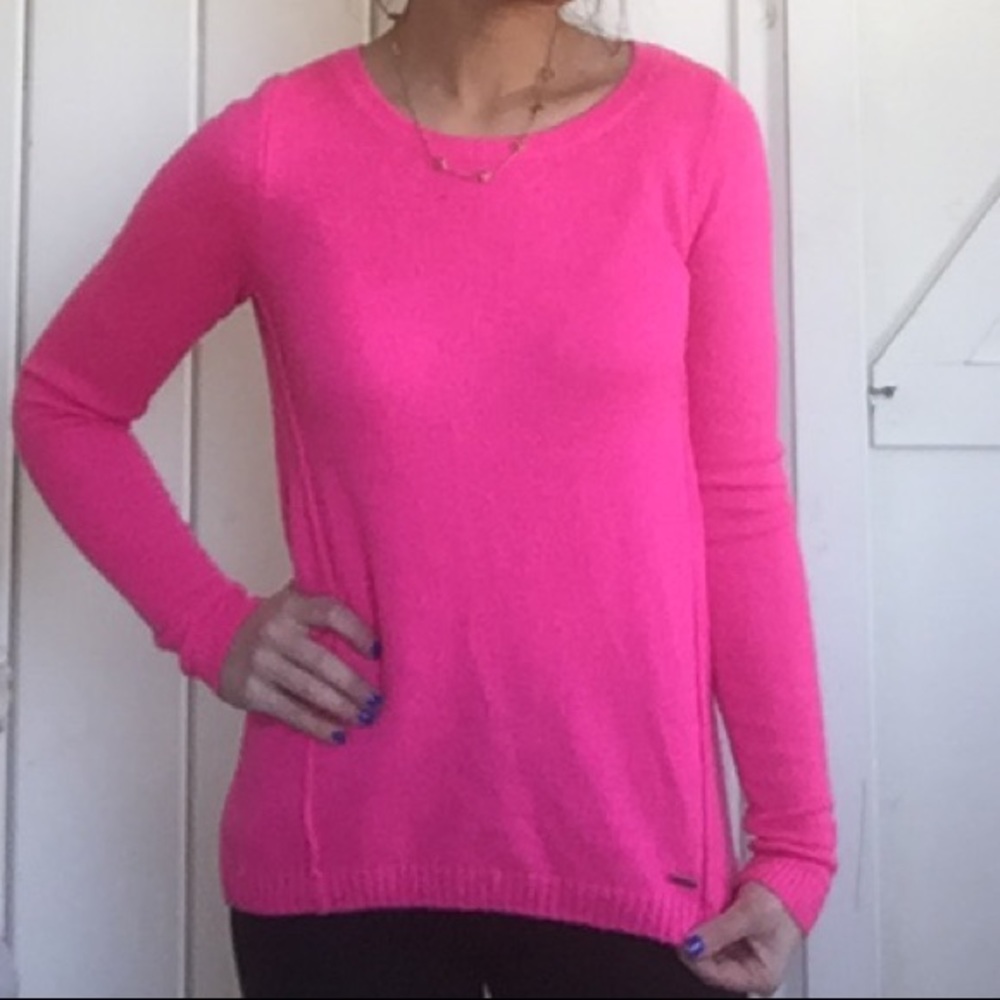Abercrombie & Fitch neon pink sweater